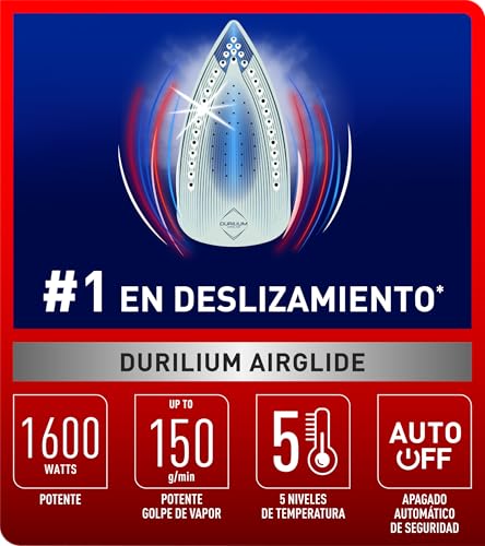 Plancha de Vapor T-fal Turquesa con Tecnología Durilium Airglide y Sistema Antigoteo 1600 W