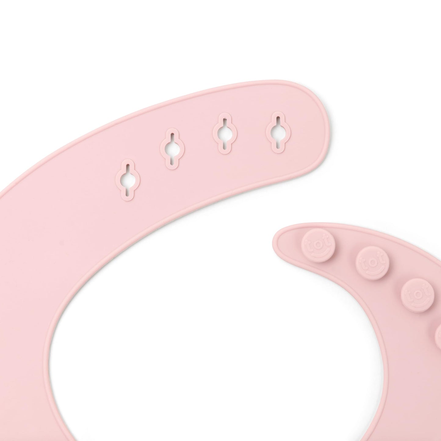 SmileyTot - Babero de silicona para bebé, sin BPA, duradero, para bebés y niños pequeños Impermeable y ajustable. (Rose Bud)