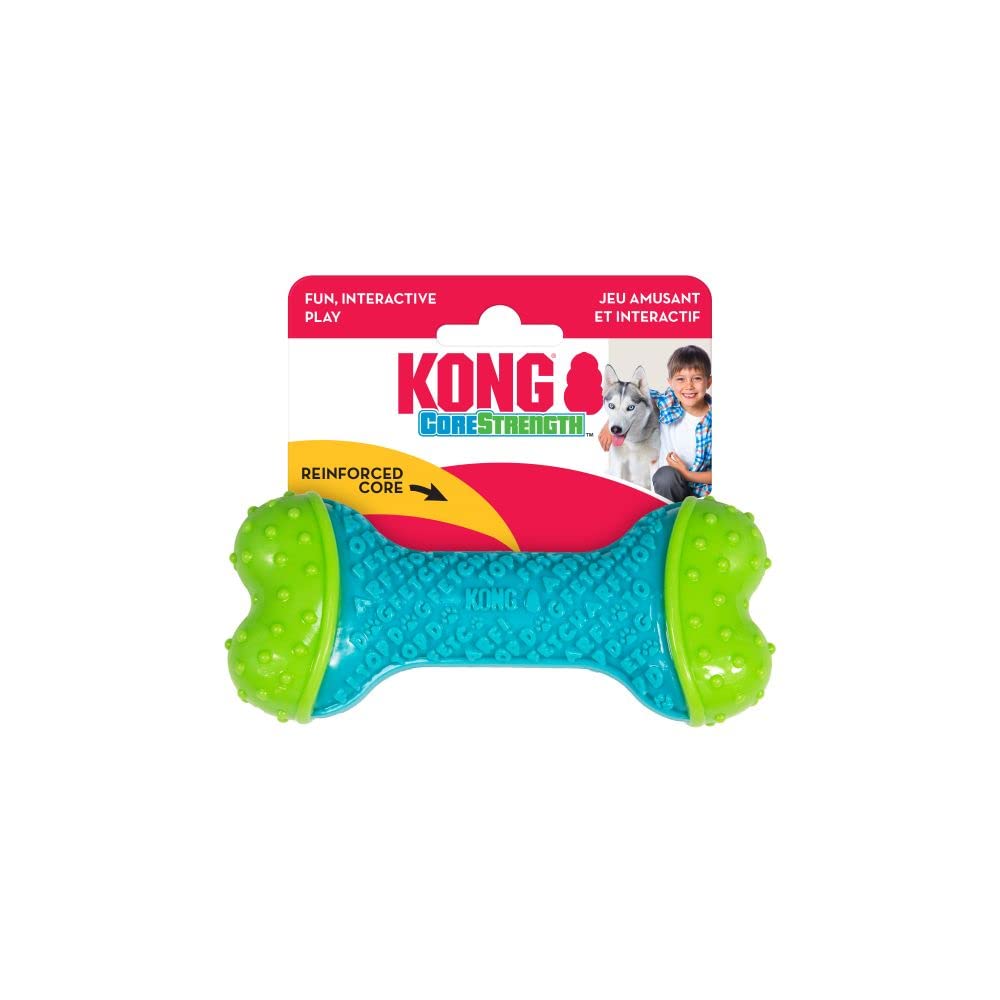 Kong Corestrength Bone, color Azul con Verde, Chico/Mediano