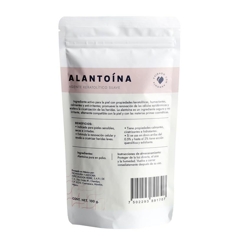 Hebbe - Alantoína Pura, Cicatrizante y Suavizante para Piel Irritada y Sensible, 100 g