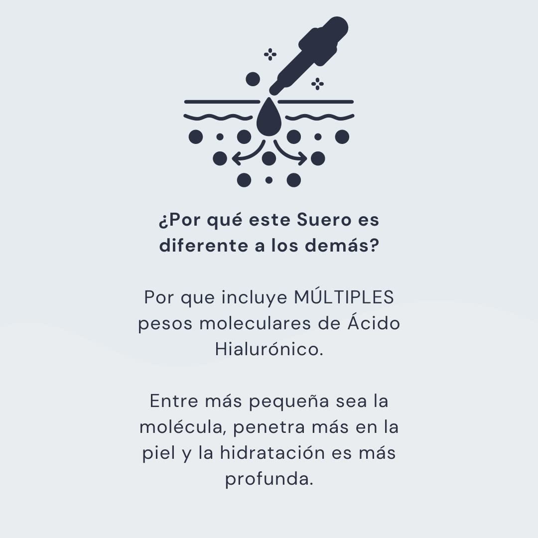 Dermakiin - Suero Antiedad de Ácido Hialurónico - Suero Fortificante Vegano con Ácido Hialurónico Multimolecular e Ingredientes Naturales - Para todo tipo de piel - 30 ml