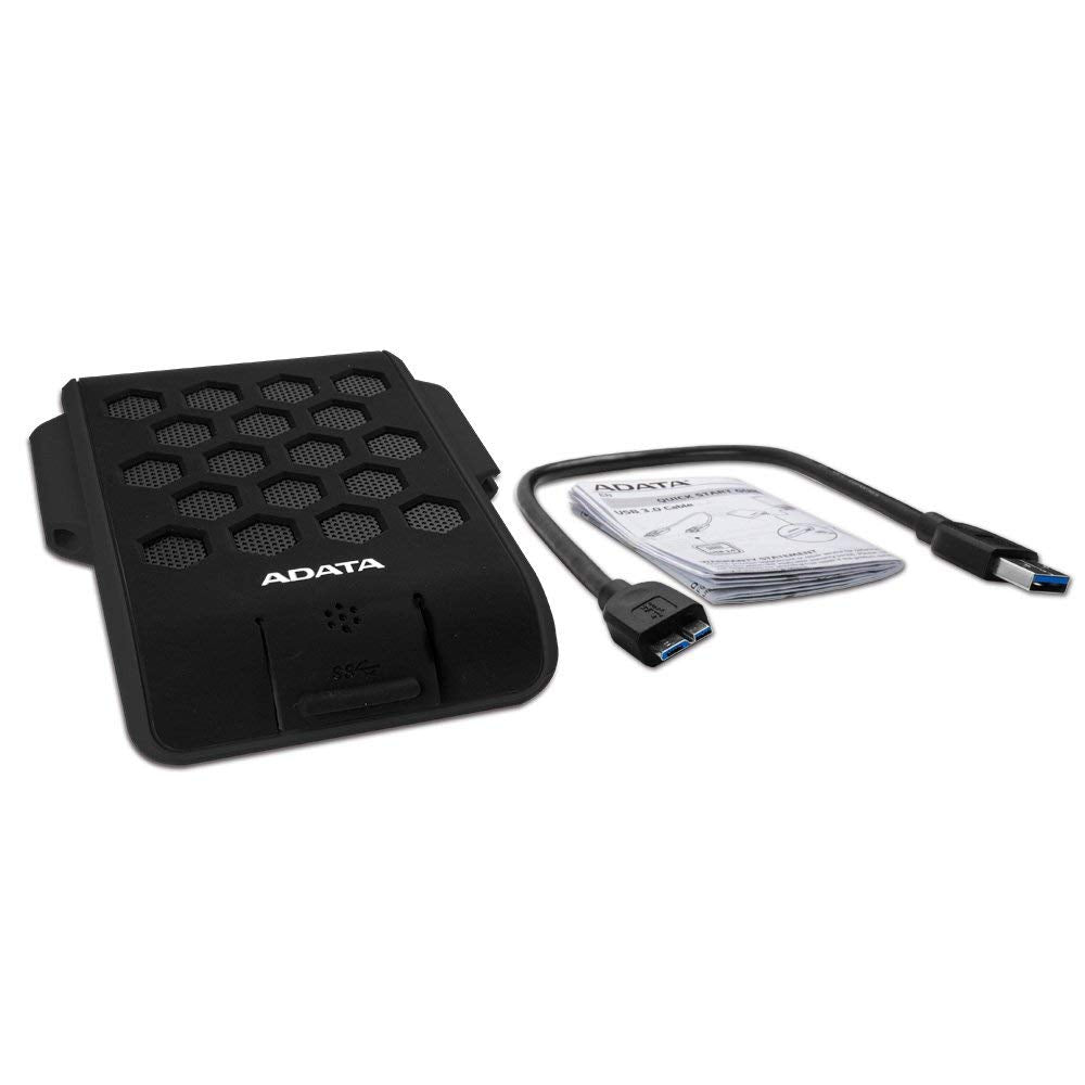 Disco Duro Externo ADATA Negro Resistente a Golpes, Agua y Polvo 2 TB Grado Militar