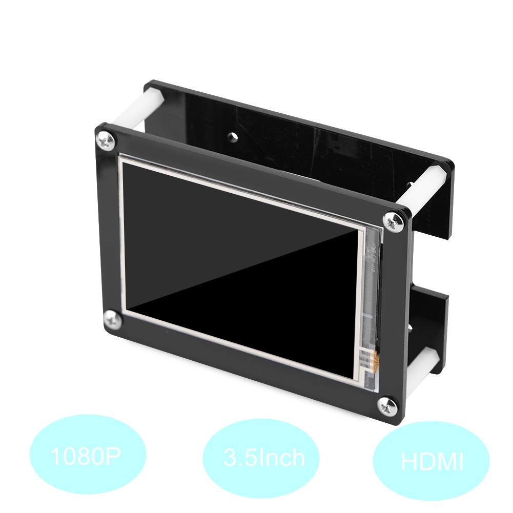 Tosuny 1080P IPS 60fps 3.5inch HDMI LCD Pantalla de Visualización con Caja Acrílico para Raspberry Pi