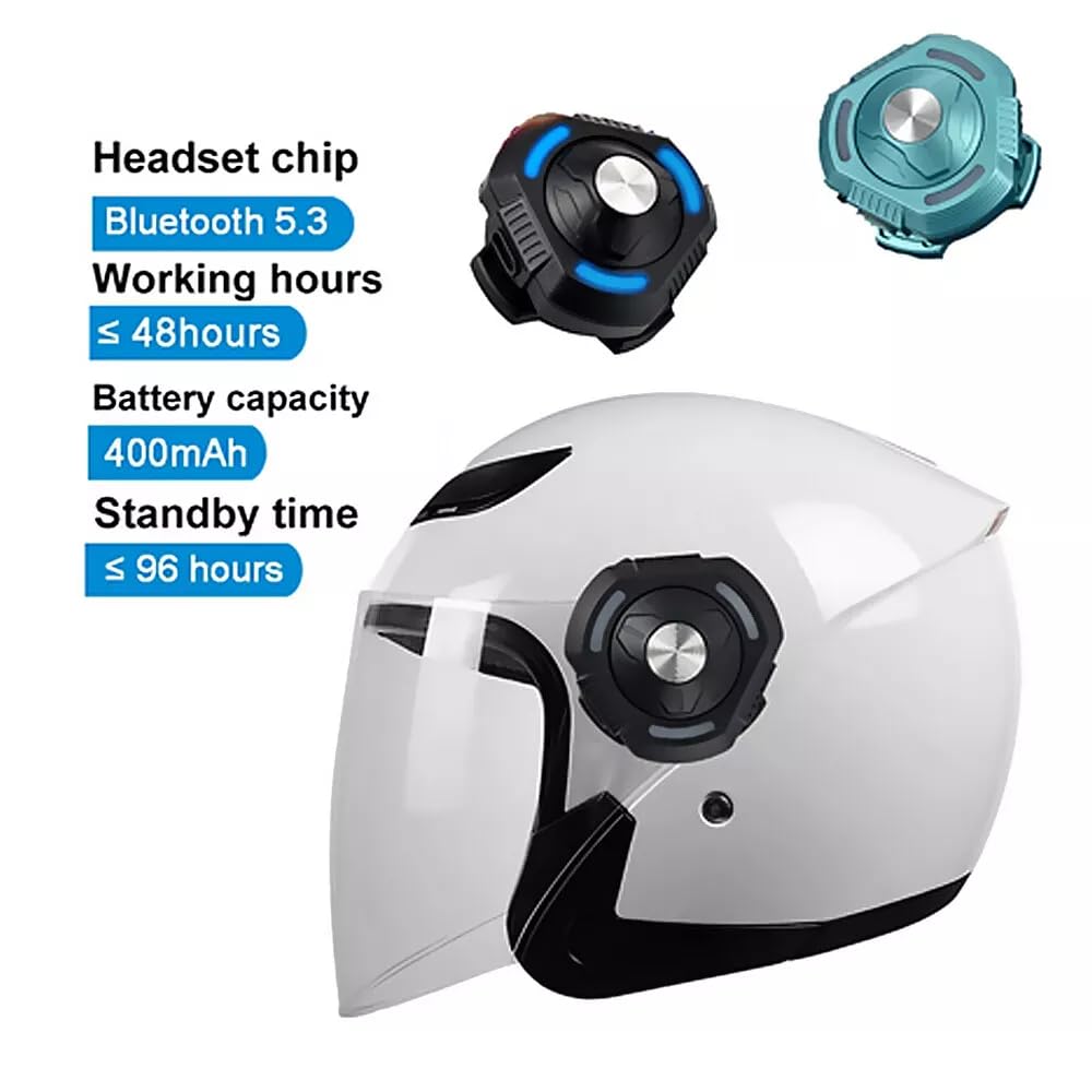 Casco de Motocicleta WXWBFAO Verde con Conducción Ósea y Altavoz Bluetooth Impermeable