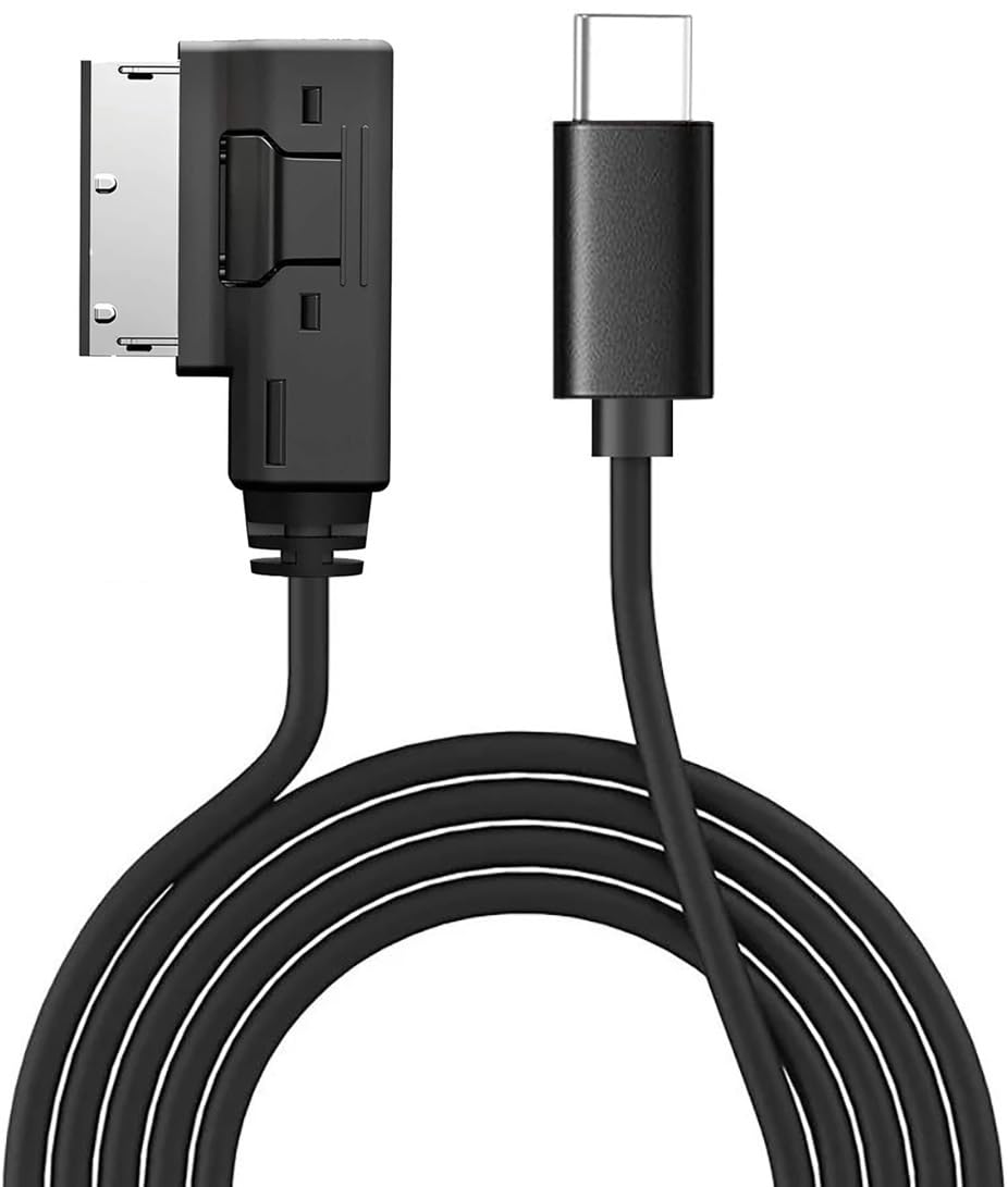Cable Auxiliar USB-C Naiyal Negro Compatible con Audi/VW 2011-2016 para Apple iPhone/iPad