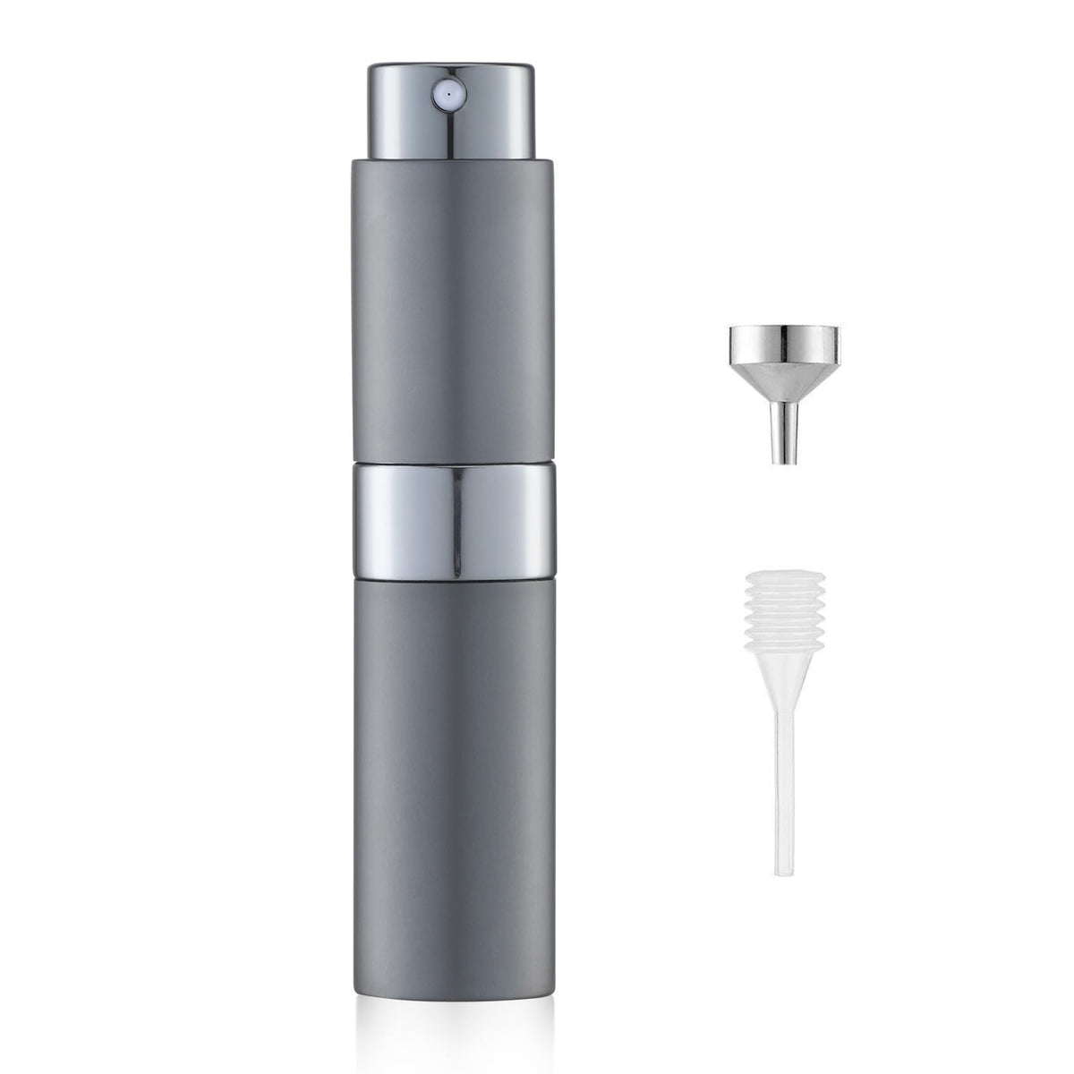 LISAPACK Botella atomizadora de perfume de 8 ml para viajes, dispensador de colonia recargable vacía, pulverizador portátil (gris)