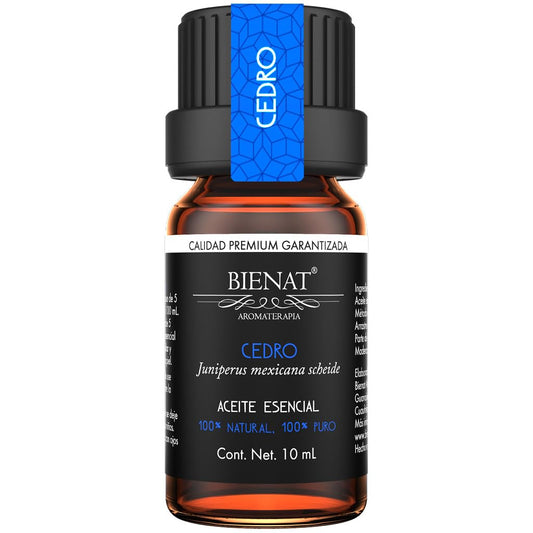 BIENAT AROMATERAPIA Aceite Esencial de Cedro 10mL | 100% Puro y Concentrado | Ideal para Difusor de Aromas, Humidificador, Aromaterapia, Masajes, Meditación, Jabones y Velas | Esencia Natural en Gotas