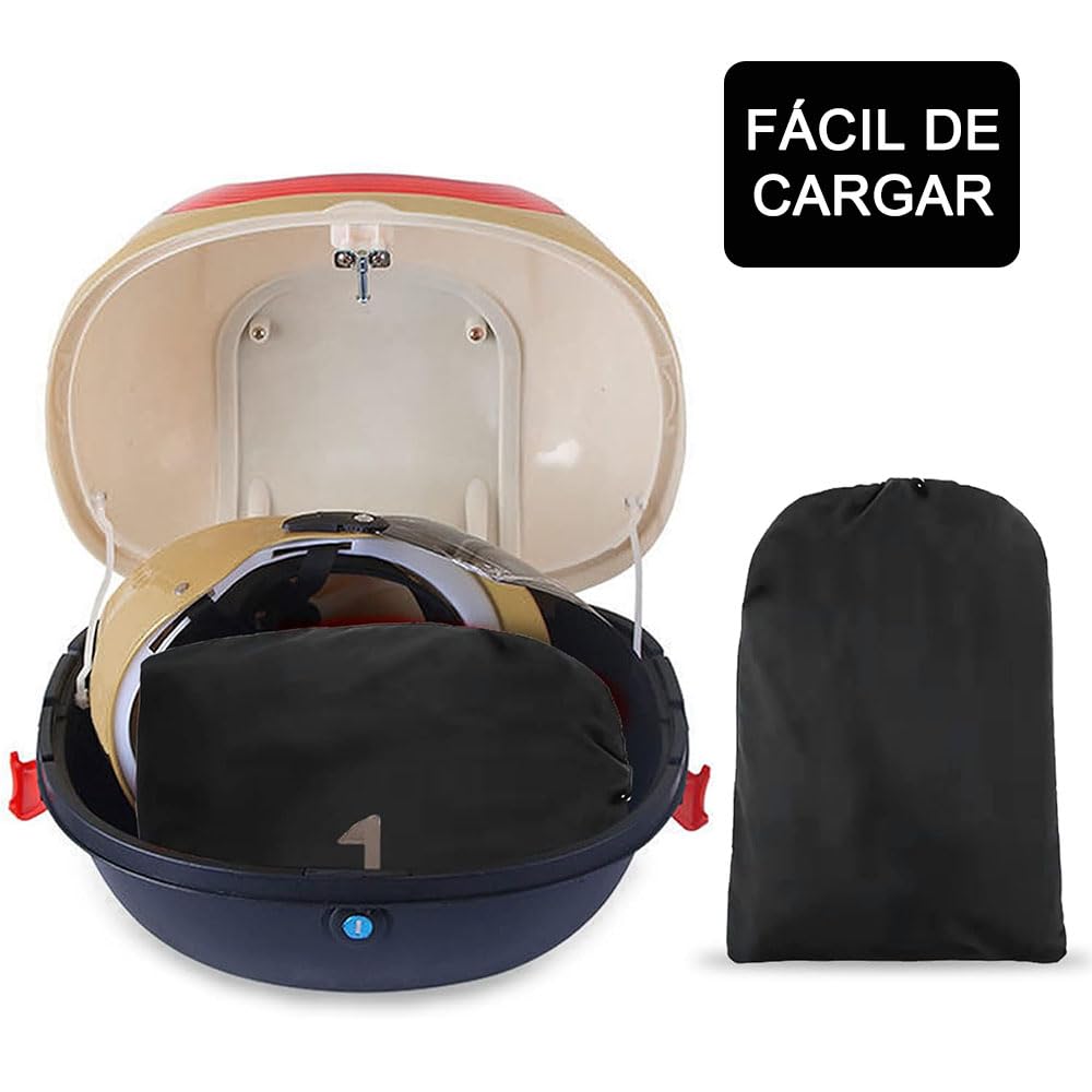 Cubierta para Motocicleta Impermeable Al Libre - Funda para Moto Protección Contra el Polvo, Lluvia y Clima, Agujeros de Bloqueocontra, Poliéster Protección 190T (230 * 125 * 95 cm, Negro y Plata)
