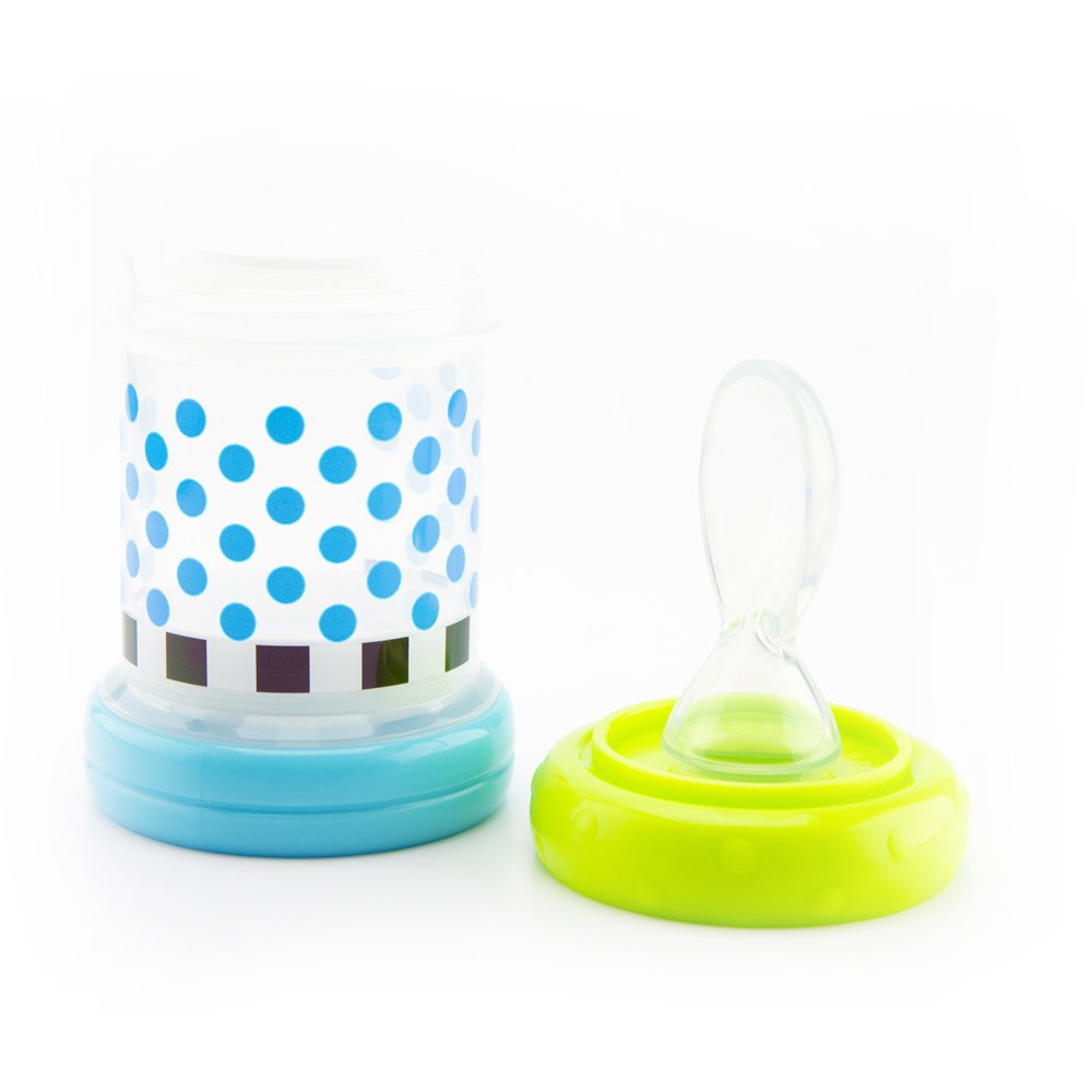 Sassy Baby Food Nurser - Juego de 4 meses de 56 a 4 oz 100% silicona pezón y cuchara sin BPA