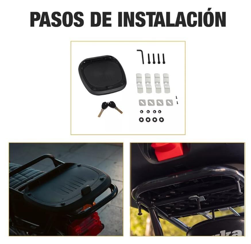 Caja Para Moto Trasero 50 Lts Con Respaldo R7 Racing
