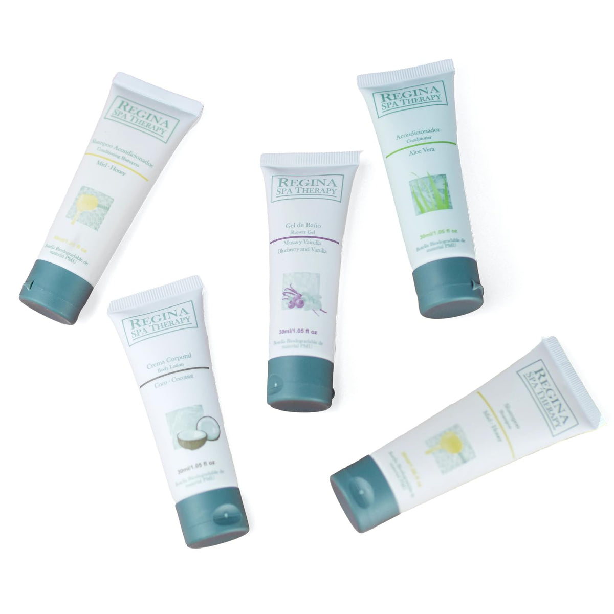 Shampoo Acondicionador Miel 30ml Botella Biodegradable 2 en 1 Nutritivo Suave Aroma Dulce Para Hoteles Spas Amenidades Arbnb Caja 500 Pzas