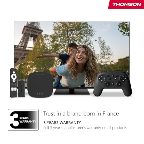 Streaming Box Thomson Plus 270 Negro con Altavoz Integrado y Google TV 4K UHD