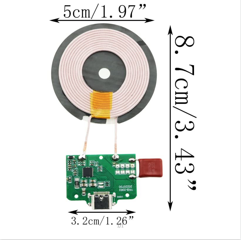 SJZBIN Cargador inalámbrico Qi de 15 W PCBA placa de circuito con carga de almohadilla de bobina