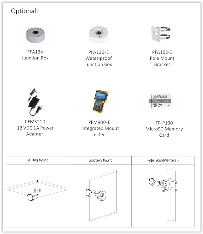 Dahua Camara IP, Bala, 5MP, IR 30m, Exterior, IP67, Microfono, Micro SD, Vision Nocturna