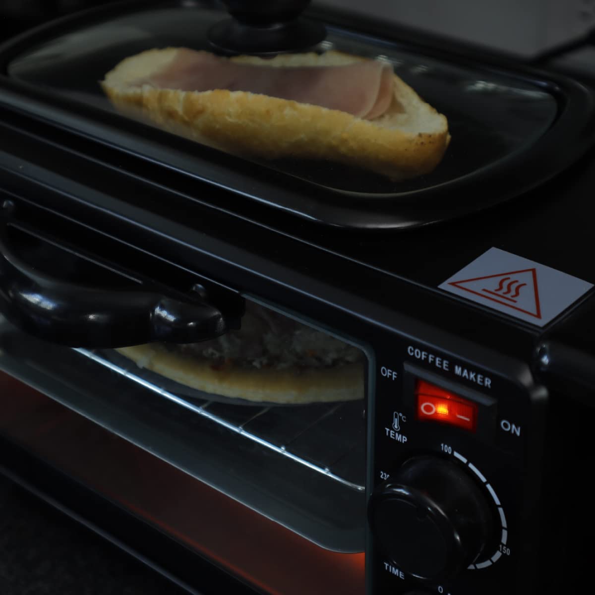 Ilios Innova Horno 3 en 1 maquina de desayuno sarten cafetera mini horno
