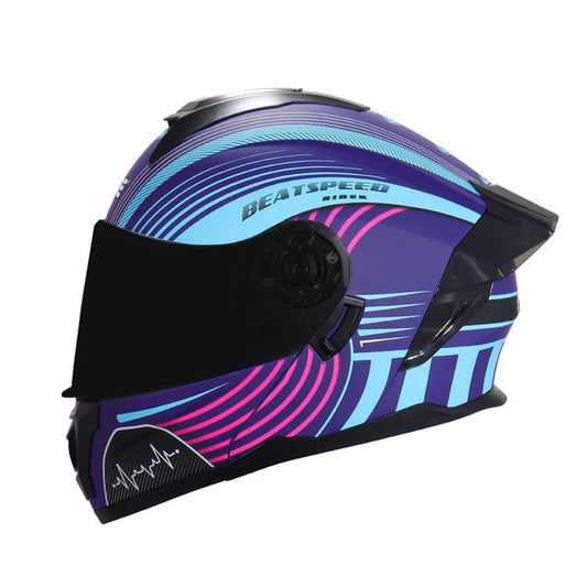 Casco para Moto Integral Boston - Casco Motocicleta Marca Edge - Visor Doble ANTIVAHO - Cascos para Motos Certificados Dot Moto - Accesorios para Moto Motocross Motocicleta Mujer Hombre (Purpura, M)