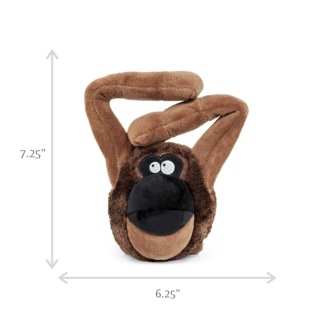goDog Action Plush Ape - Juguete Animado para Perro chirriante, tecnología de protección para Masticar, Color marrón, Talla única