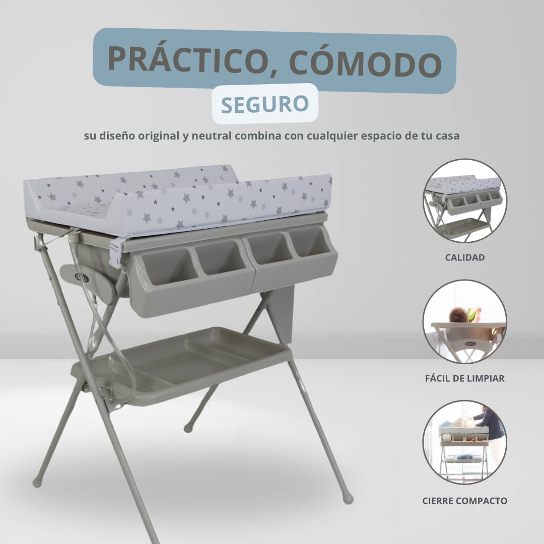 Bañera para Bebé NUZU Blanca Diseño Compacto y Ergonómico