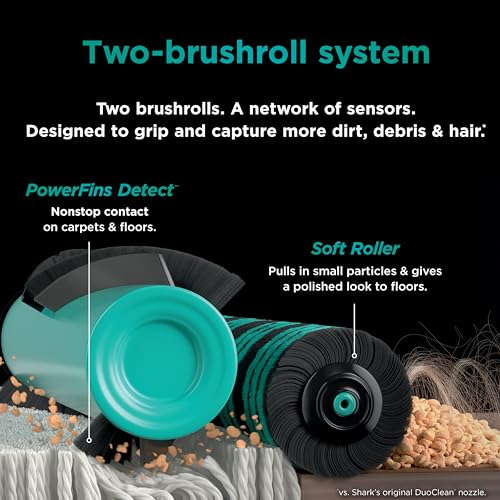 Shark POWERDETECT - Aspiradora Vertical con Filtro HEPA, aspiradora Resistente con Potente succión para Recogida de Pelo de Mascotas, tecnología DuoClean, Elevador motorizado, Ideal para alfombras y