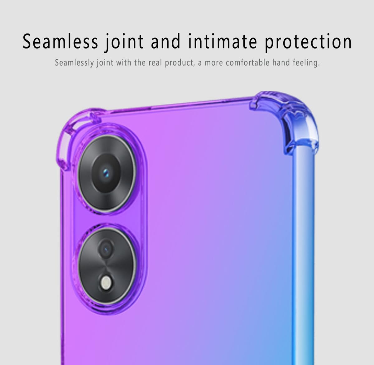DABUNA Funda para OPPO A78 4G Case Uso Rudo,Transparente Colores Degradados Protectora de Cámara Anticaída Carcasa Bumper(Púrpura Azul)