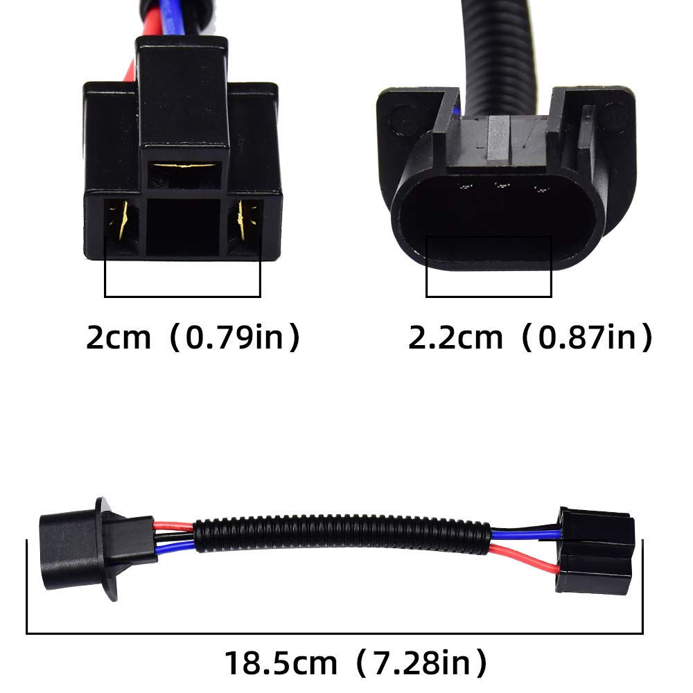 Adaptador Extensión Cableado HUIQIAODS Negro Conversión Faros para Jeep Wrangler o Camiones