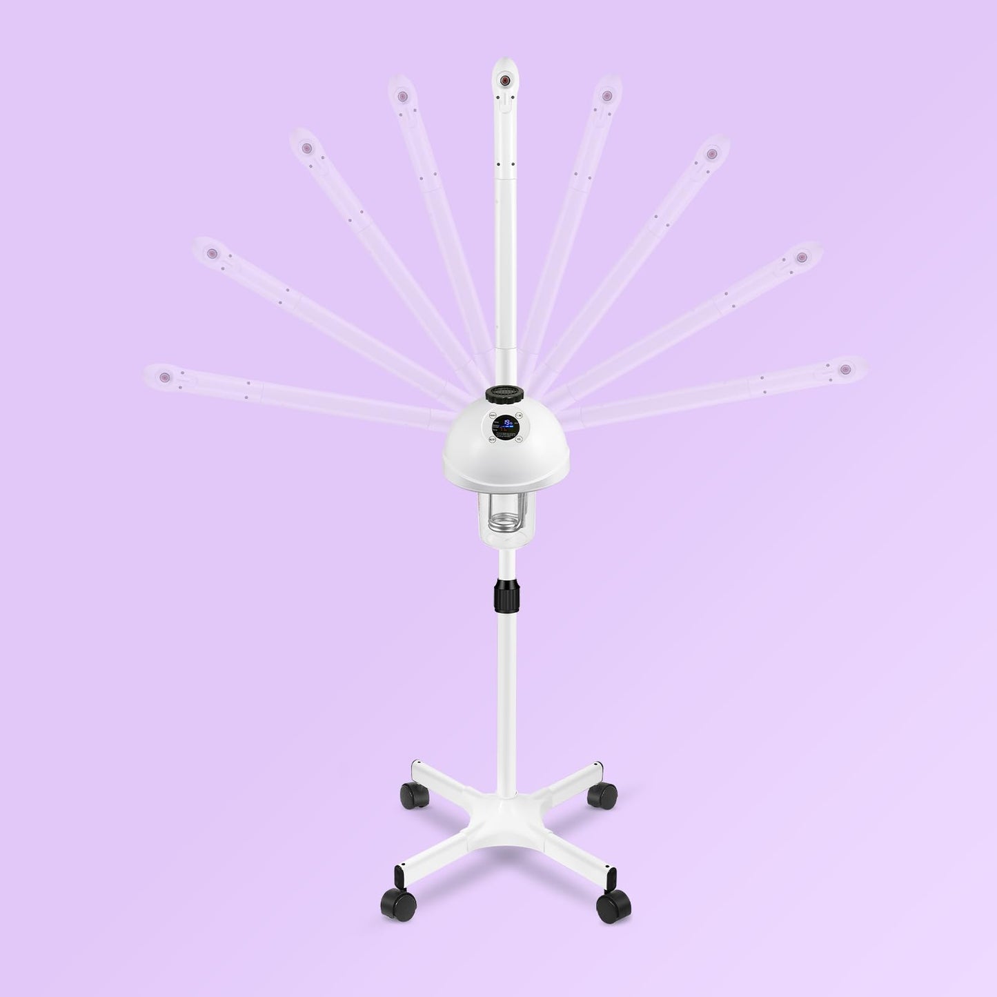 Vaporizador facial profesional, vaporizador facial con niebla ajustable y temporizador, intensidad de vapor ajustable y brazo móvil