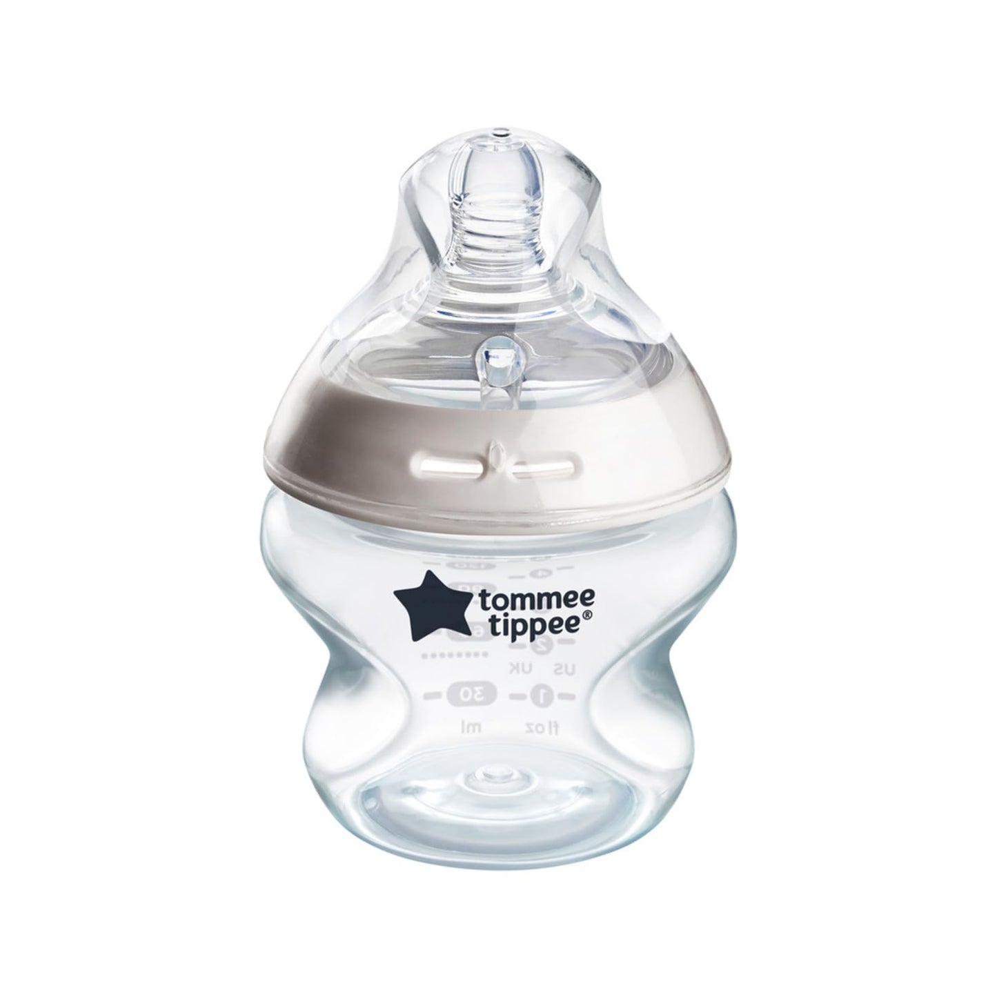 Biberón Tommee Tippee Transparente Closer to Nature con Válvula Anticólico e Incluye Chupete Recién Nacido