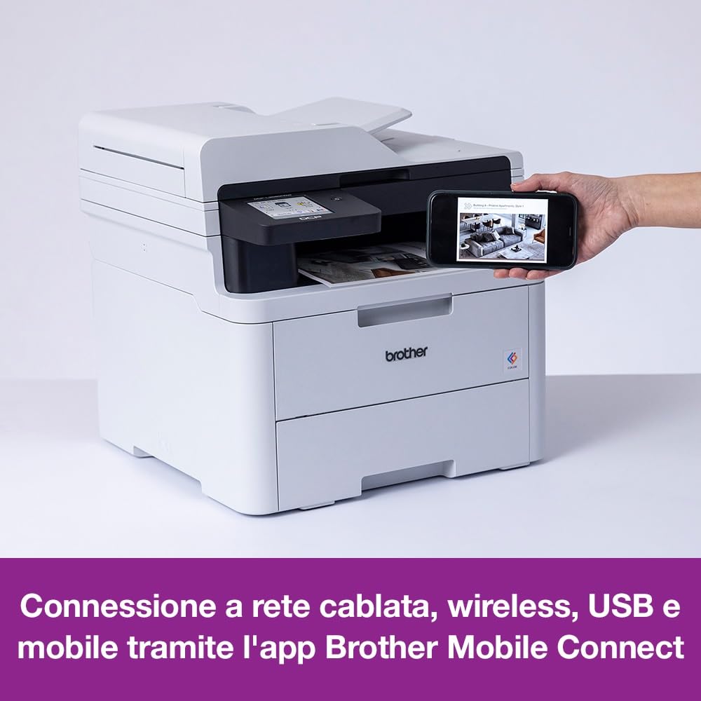 Brother DCP-L3560CDW - Impresora multifunción compacta 3 en 1 LED a color con WiFi/LAN, ADF e impresión dúplex