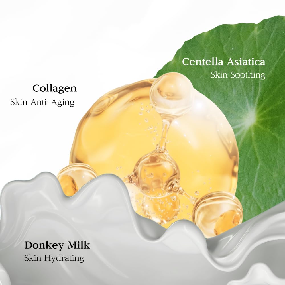 DUBU NUBORN CELL Donkey Milk Collagen Cream | Hydrating Probiotic Face Moisturizer for Dry Skin | Niacinamide and Centella for Luminous Glass Skin | Made In Korea 65ml