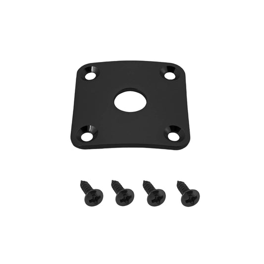 YINETTECH - Cubierta de enchufe de guitarra eléctrica cuadrada de chapa de metal de 35 x 35 mm, apertura de 10 mm, con tornillos compatibles con Gibson Les Paul se adapta a Jack de 1/4 pulgadas, color