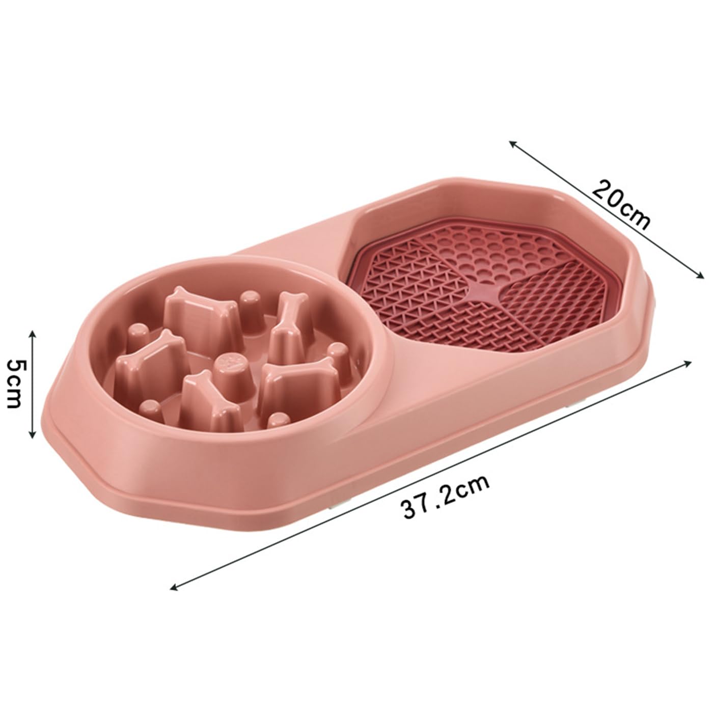Comedero Lento para Perros, Mascota Alimentador Lento, Alimentador Tazón 2 En 1 para Perros, Lenta de La Alimentación, Cuencos para Perros, Tazones Dobles para Agua y Comida, para Perros y Gatos(rojo)