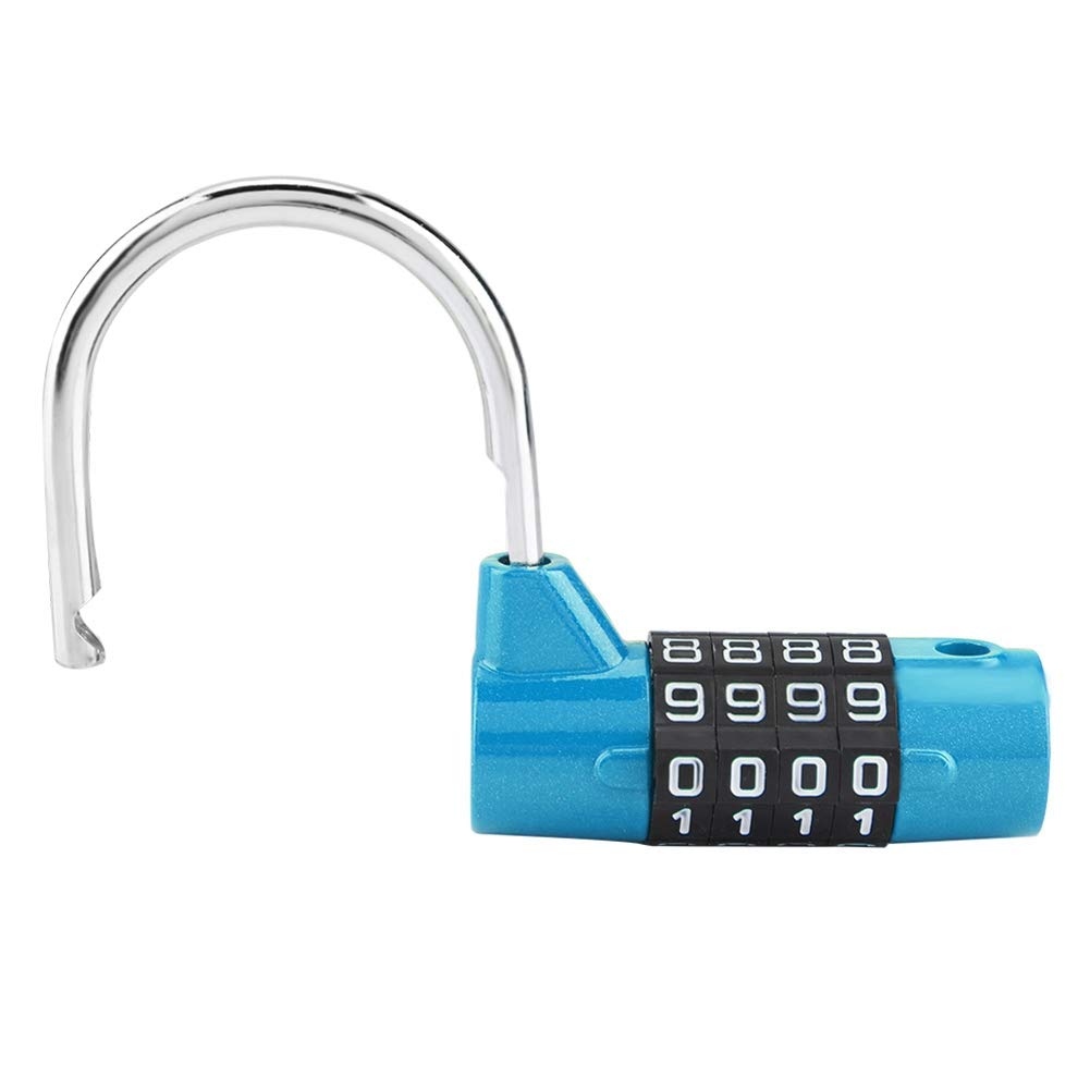 Candado de combinación con 4 números de marcado, gabinete de casa Caja de viaje Gimnasio Locker Código de seguridad Bloqueo(Blue)
