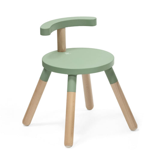 Stokke MuTable Silla - Rediseño 2023 - Altura del Asiento Ajustable y Respaldo extraíble - Fabricada con Madera de Haya - para niños de 1,5 a 8 años (Verde Trebol)