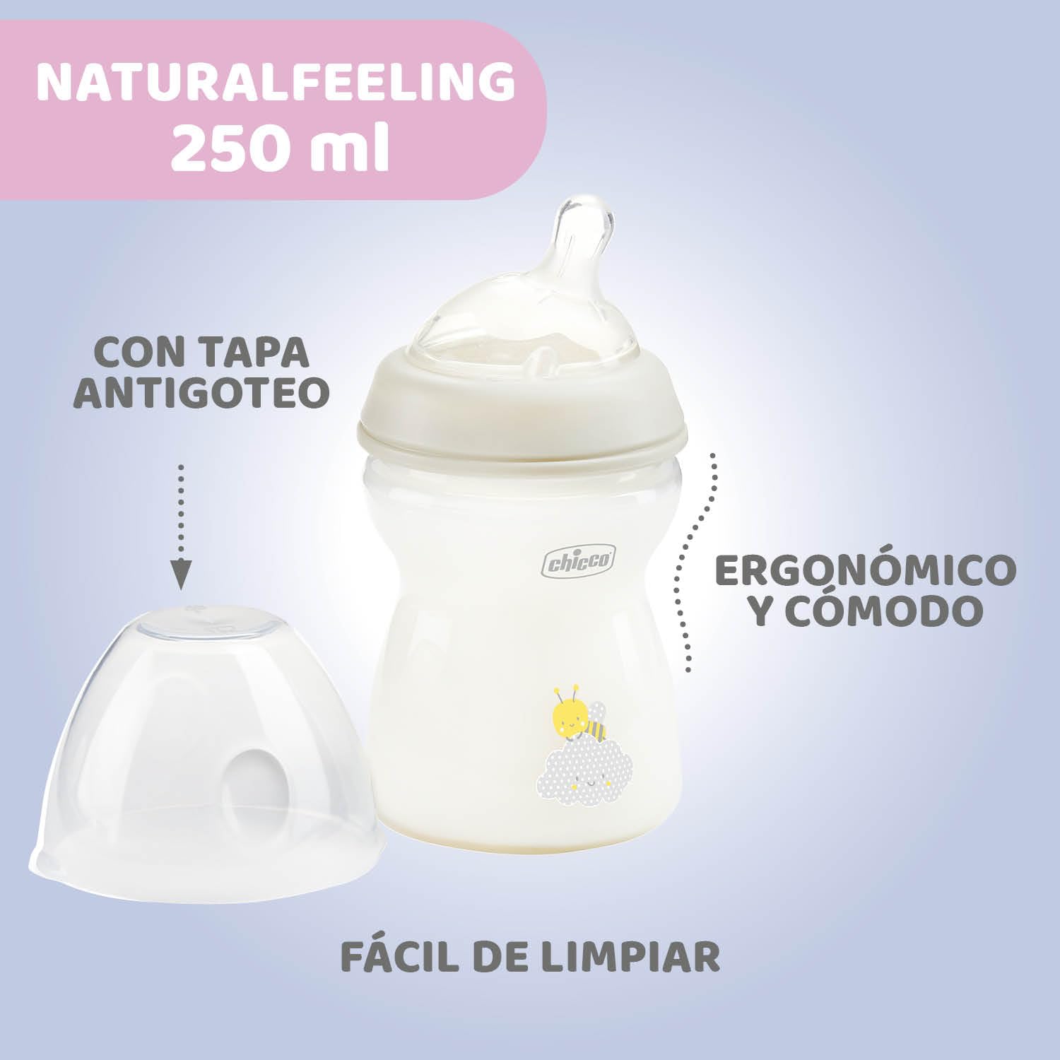 Chicco biberón Natural Feeling 250 ml para bebés