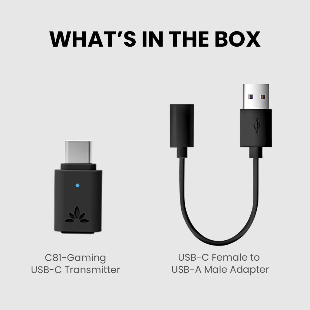 Adaptador USB C Avantree Gaming Gris Bluetooth 5.3 para Consolas de Juegos con Baja Latencia
