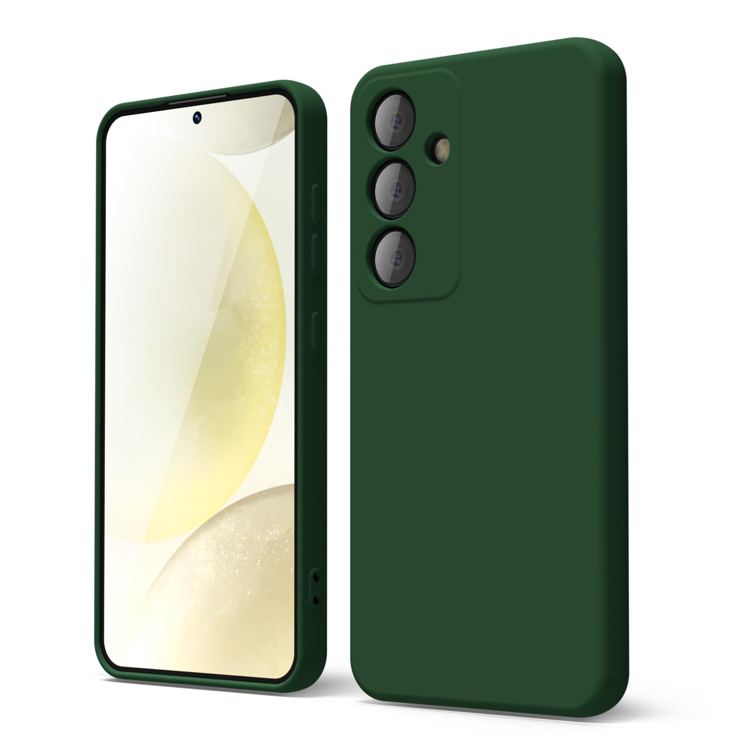 oakxco - Funda para Samsung Galaxy S24 de silicona líquida, fina y delgada, de gel de goma suave de TPU para mujeres y niñas, color sólido mate, verde oscuro