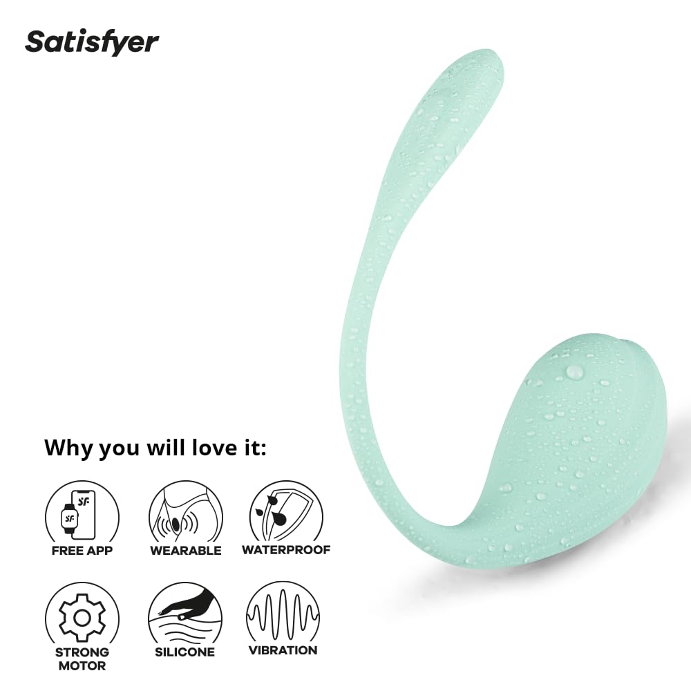 Vibrador del Punto G Satisfyer Menta Recargable e Impermeable IPX7 con Aplicación Para Mujer