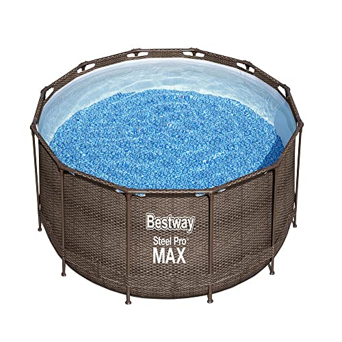 Bestway 56731 Alberca con Estructura Redonda 3.66m x 1.00m con Bomba Filtro, Café
