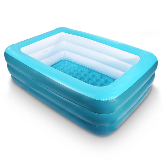 Piscina Inflable Familiar Verde con Piso Suave para Patio o Interior