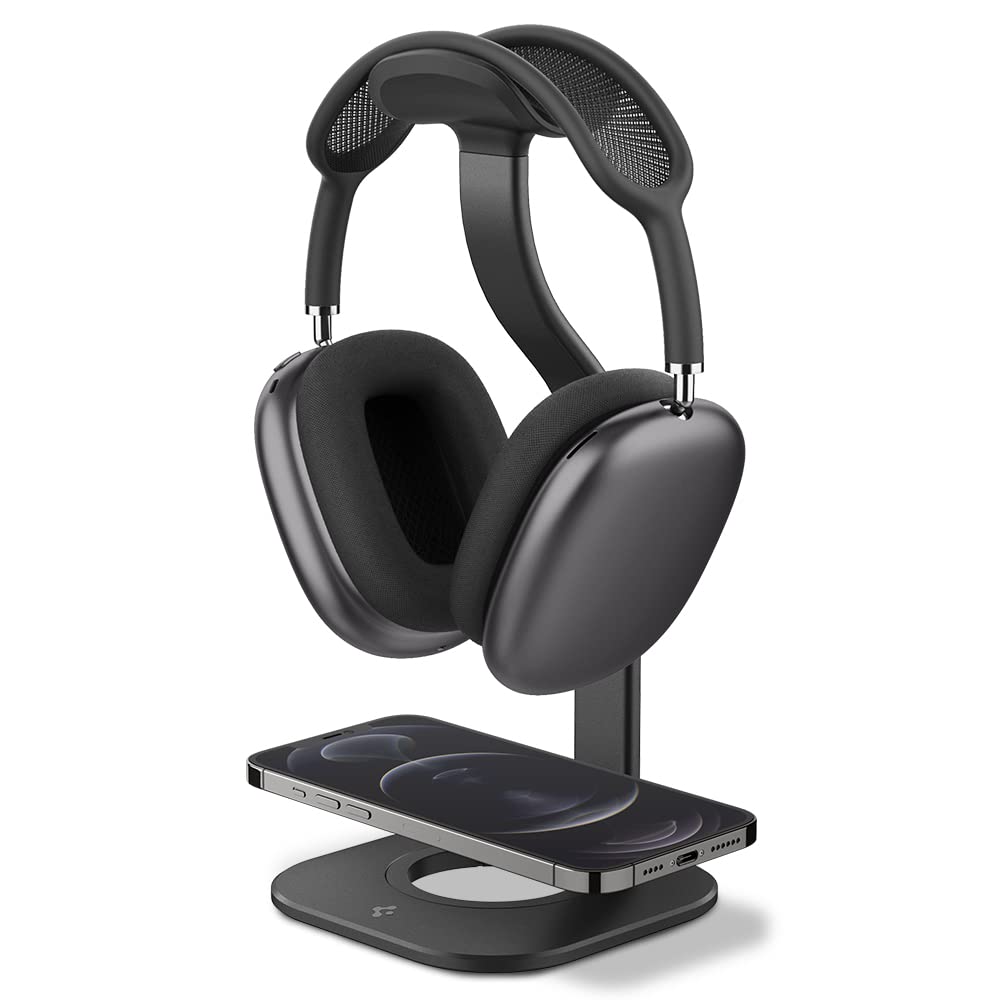 Spigen S380 (MagFit) Soporte para Auriculares Diseñado para Airpods MAX, Sonos Ace, Bose, Beats, Sony, Sennheiser [Cargador no Incluido] Soporte Universal para Auriculares - Gris Espacial