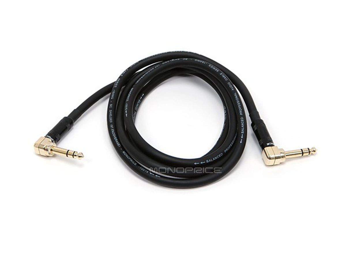 Cable 1/4 Pulgada Monoprice Premier Series Negro Chapado en Oro 16AWG 6 Pies
