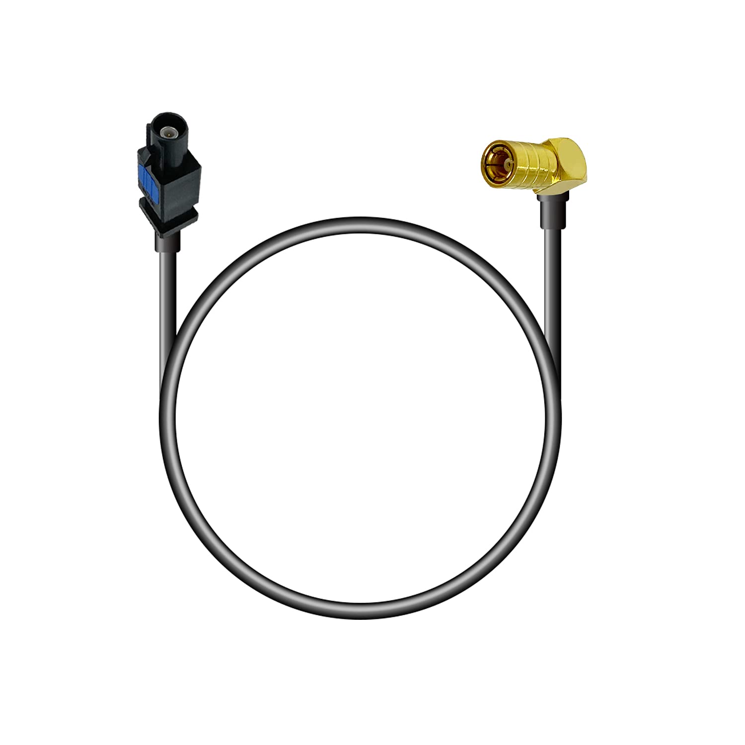 POBADY SMB Fakra Cable SMB Hembra Ángulo Recto 90 Grados a Fakra A Macho Adaptador Cable RG174 20cm / 7.9in para DAB FM/AM Pioneer Radio Amateur Clarion Kenwood Alpine