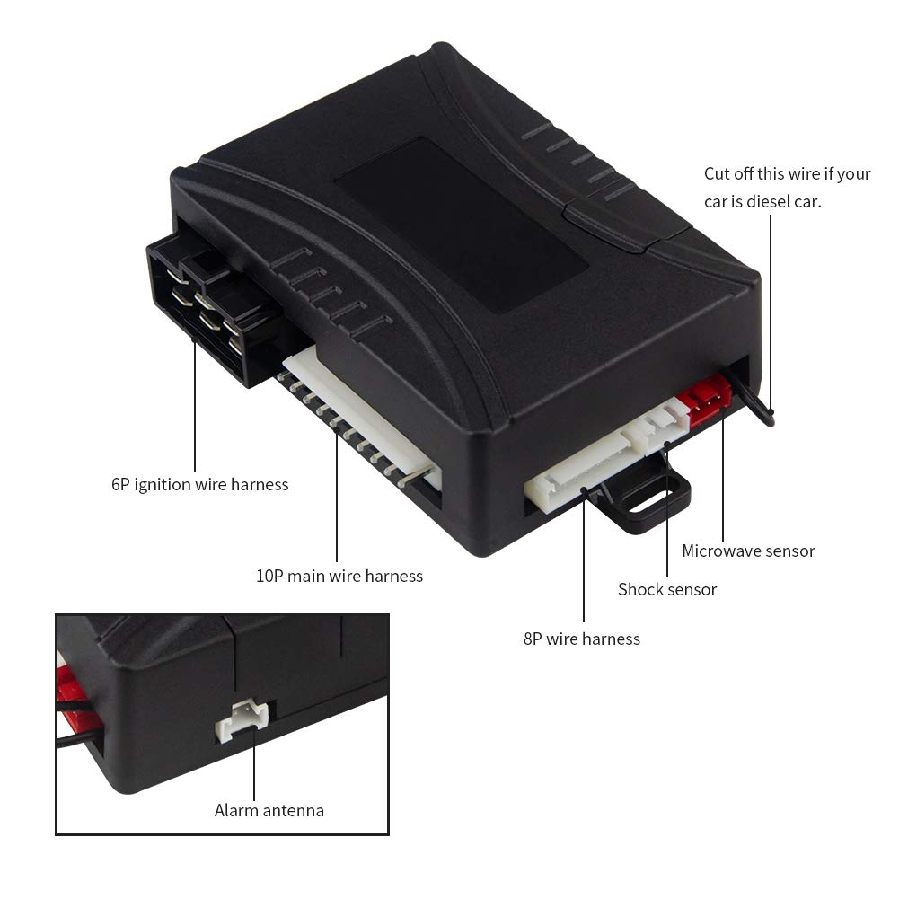 Sistema de Alarma EASYGUARD EC202 LCD Pager 2 Vías con Arranque Remoto y Sensor de Microondas para Coche