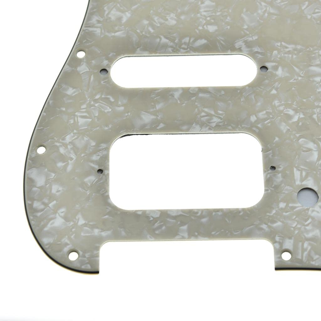 Dopro Golpeador de guitarra Strat HSS de 11 agujeros, 2 tripulaciones Humbucking Pickup Mount para American FD Stratocaster Aged Pearl