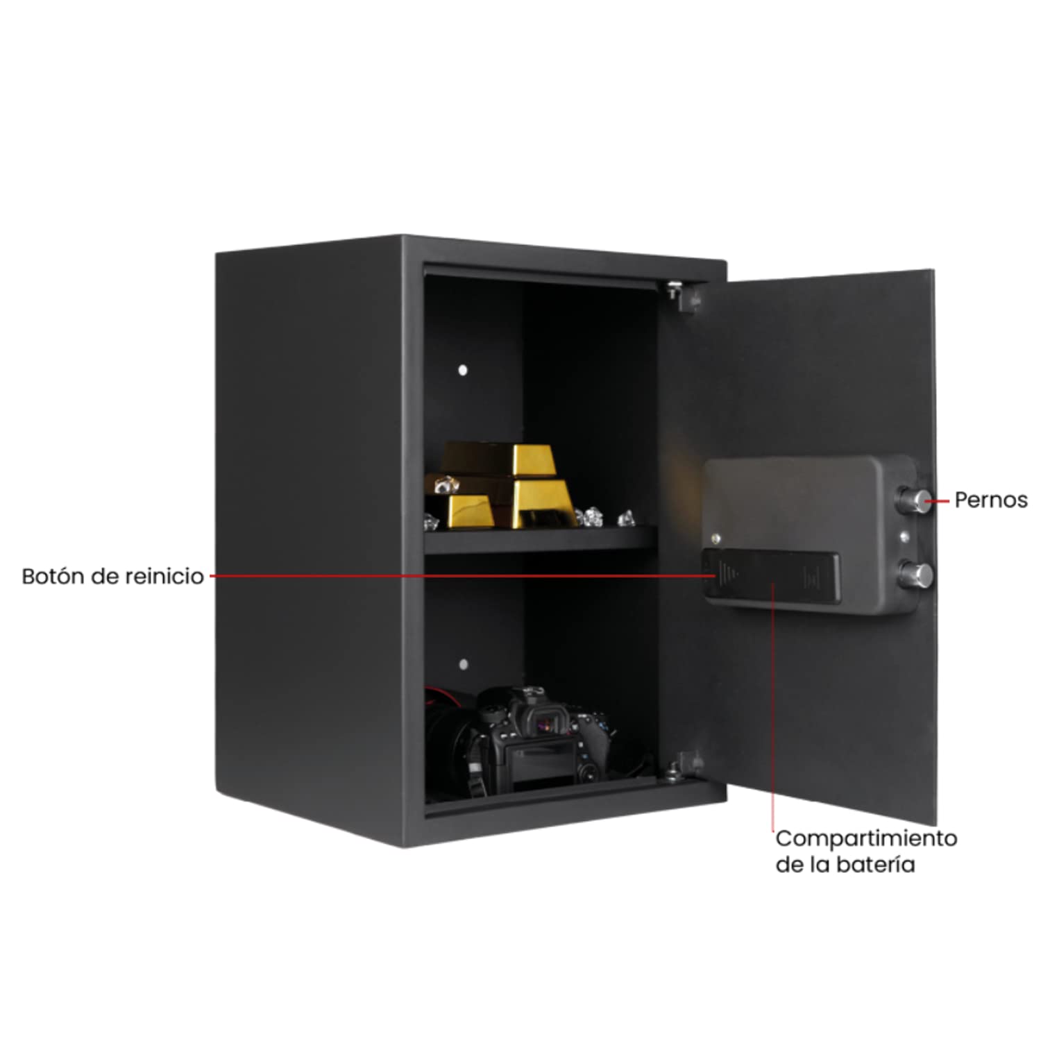 Kishnell | Caja Fuerte Seguridad Grande Huella Y Luz Sprinfrield 50FDE