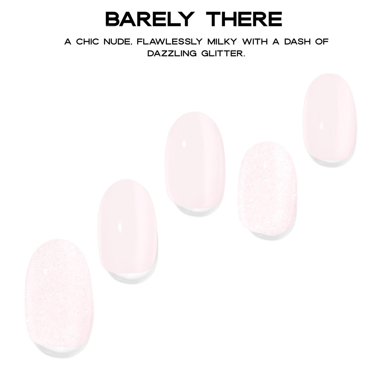 Tiras de Uñas Adora Couture Rosa Claro Brillante Nude Blanco Lechoso para Mujer