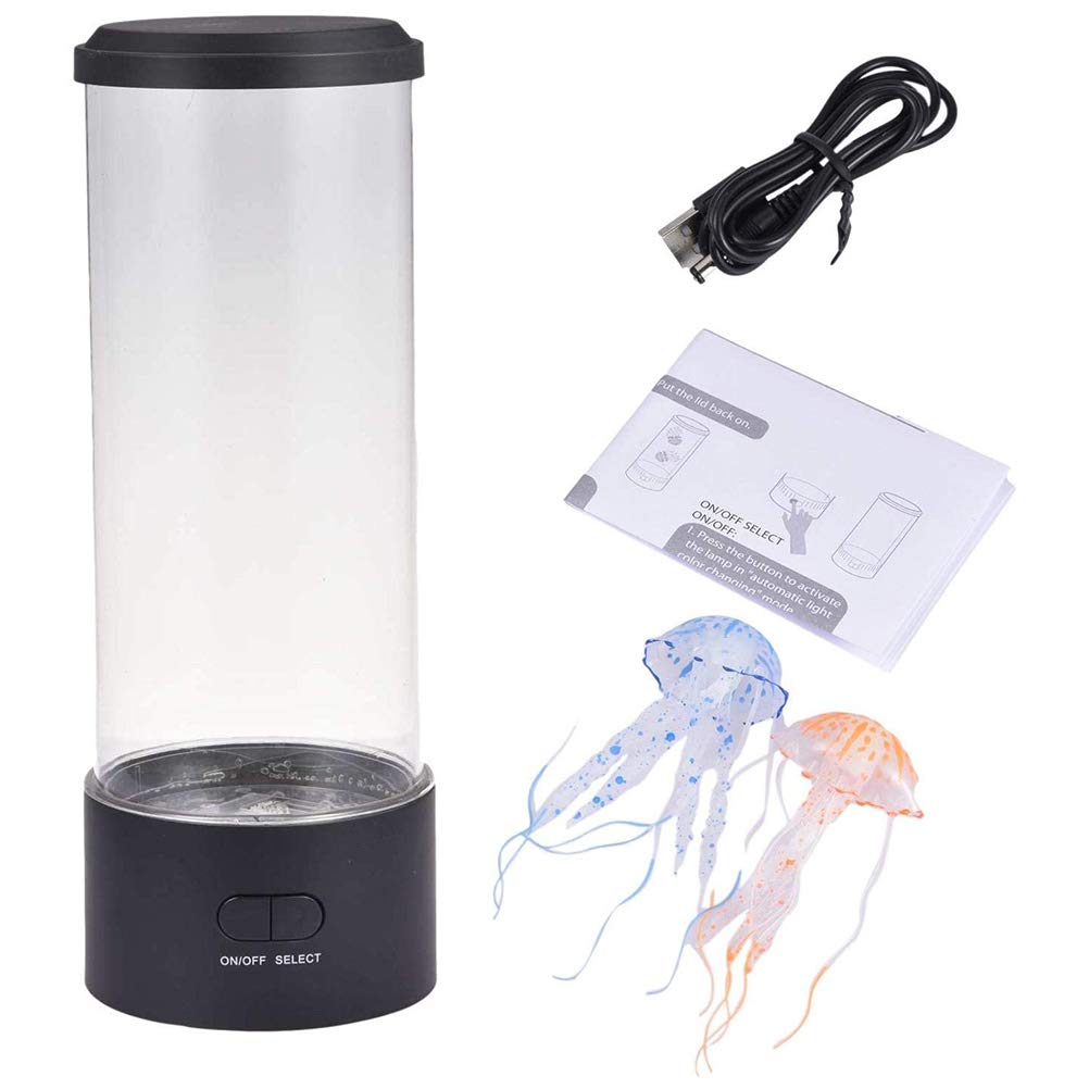 Atrumly Lámpara de medusa, lámpara LED de medusas de lava, lámpara LED de estado de ánimo, luz nocturna, para hombres y mujeres, decoración del hogar y la oficina