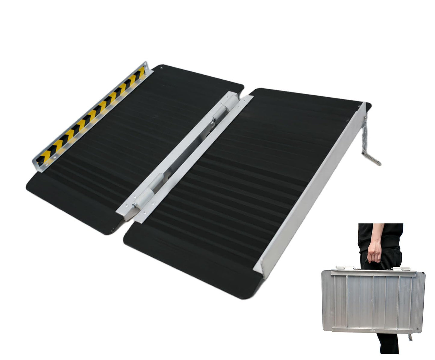 Rampa de Aluminio Portátil Plegable Antideslizante para Silla de Ruedas 600 Libras