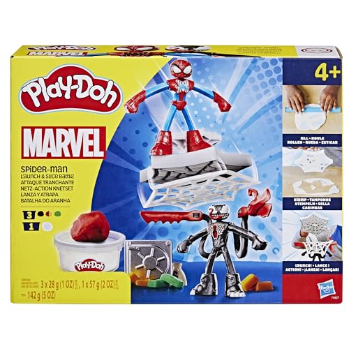 Set de Juego Play Doh Marvel Spider-Man Lanza y Atrapa con Figuras Flexibles y Accesorios para Niños y Niñas