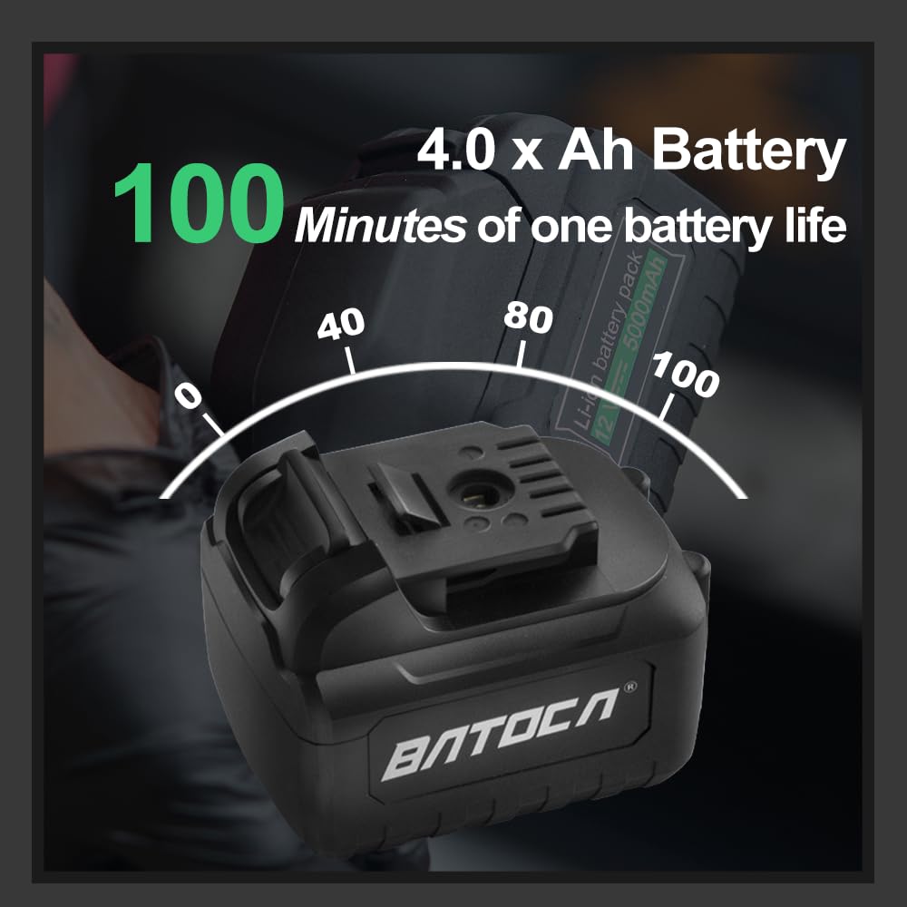 BATOCA S2 - Buffer de pulidor orbital inalámbrico aleatorio, 2 baterías de 4.0Ah, visualización LCD con 6 velocidades variables 2000 - 4500 RPM inalámbrico kit de pulido de coche para detalles de